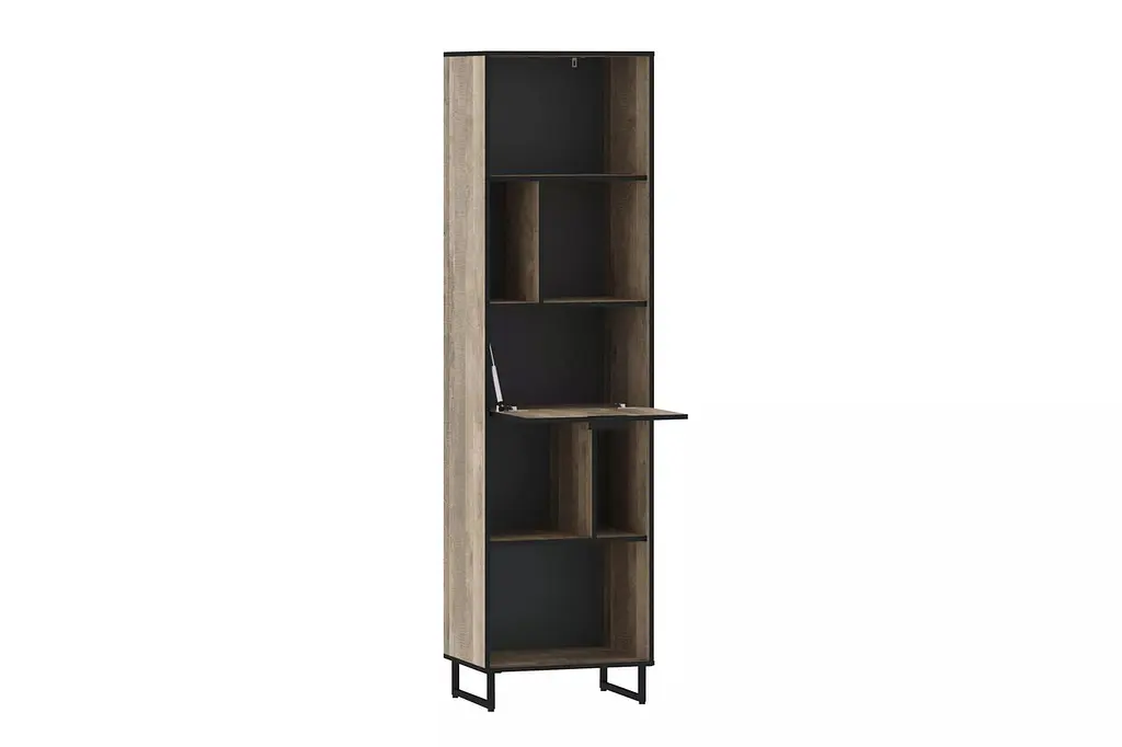 Стеллаж для книг и декора на ножках Moreli Forte F-0016 в стиле Loft 550х2000х400 мм Дуб Гранж Песочный - фото 2