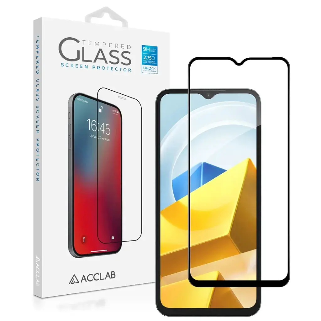 Скло захисне ACCLAB Full Glue Xiaomi Poco M5 Black (1283126545061) - фото 2