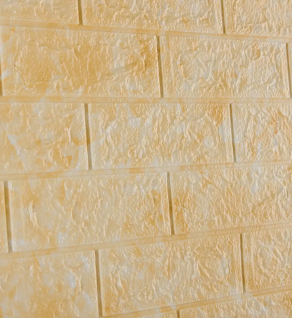 Самоклейка декоративна 3D панель 3D Loft під цеглу бежевий мармур 700x770x3мм - фото 4