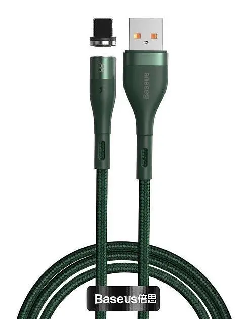 Кабель Baseus Zinc Fabric Magnetic Cable USB-A - Lightning 1м Green (CALXC-K06) - фото 2