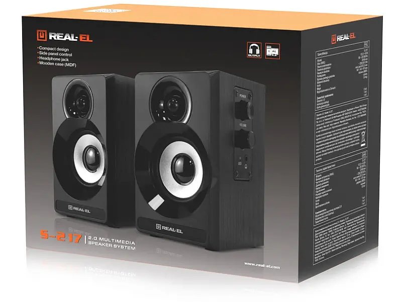 Комп'ютерні колонки REAL-EL S-217 Black (EL121200013) - фото 9