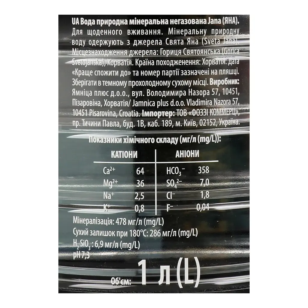 Минеральная вода Jana негазированная 1 л - фото 4