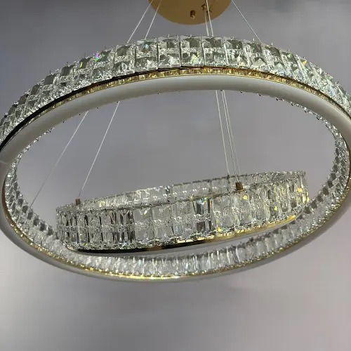 Люстра кільця Linisoln 7973-60*40 метал, кришталь, акрил LED 130 Вт 1 лампа 120-50 см 60*40 см - фото 5