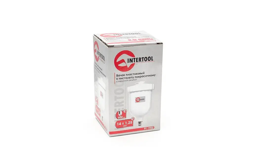 Бачок для фарбопульпу HP Intertool 600 мл зовнішнє різьблення М14 x 1.25 PT-1902 - фото 2