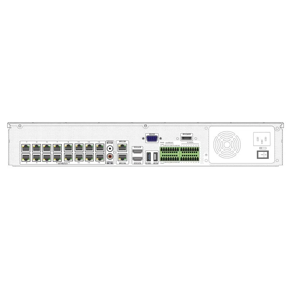 IP-відеореєстратор 16-канальний 12Mp TVT TD-3316H4-16P-A2 з 16 портами PoE (77-00350) - фото 2