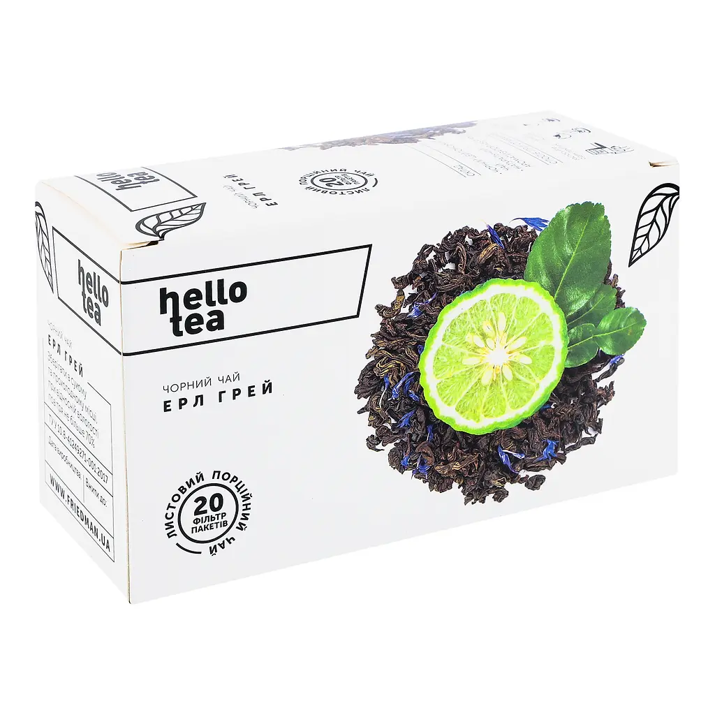 Чай чорний Hello Tea Ерл Грей 40 г (20 шт. х 2 г) (930230) - фото 2