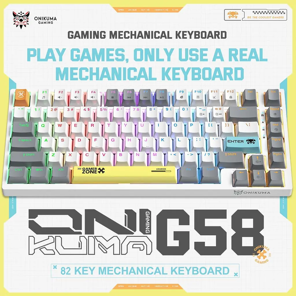 Клавіатура Onikuma бездротова ігрова G78 з RGB підсвіткою для ПК і ноутбука геймерська Bluetooth Білий - фото 3