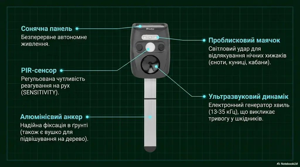 Універсальний відлякувач тварин та птахів 5 в 1 (Bradas) - фото 3