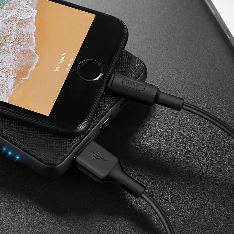 Кабель Hoco X25 USB to Lightning for iPhone 1 м черный - фото 2