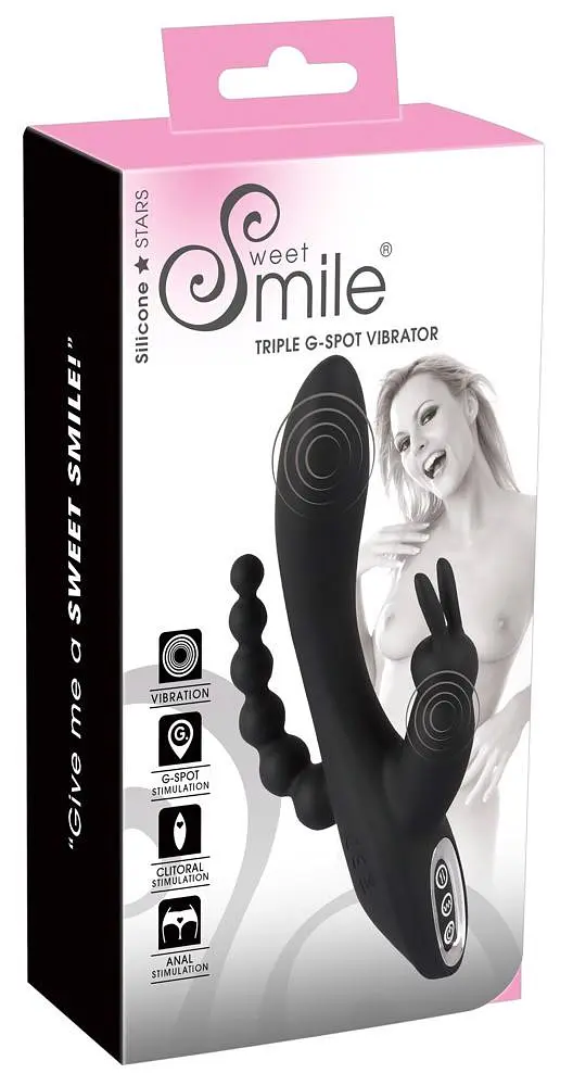 Вібратор Sweet Smile Triple G-Spot 20.8 см чорний - фото 10