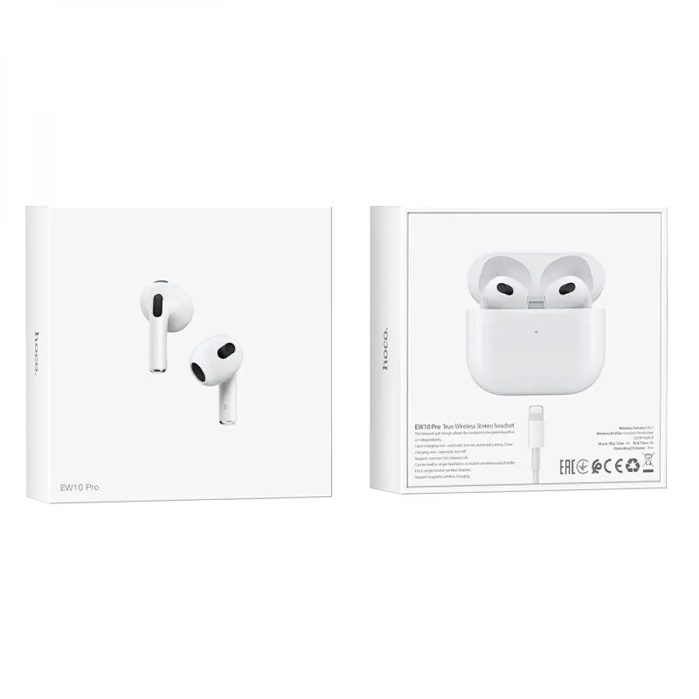 Блютуз Стерео Гарнитура Hoco EW10 Pro Белый - фото 4