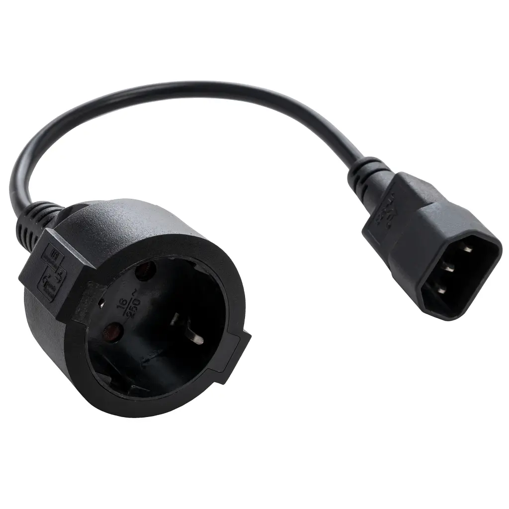 Кабель живлення C14 to Schuko 0.75mm2 Copper Vinga (VPCC14S75C)