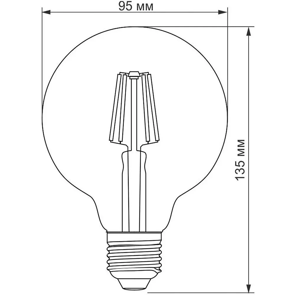 LED лампа Titanum Filament G95 6W E27 2200K бронза (TLFG9506272A) - фото 3