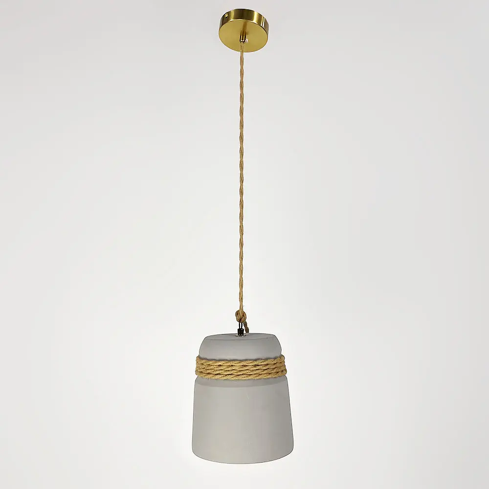 Підвіс із бетонним плафоном та латунною основою | Арт. MJ 186/1 GR+BR | Line F - фото 7