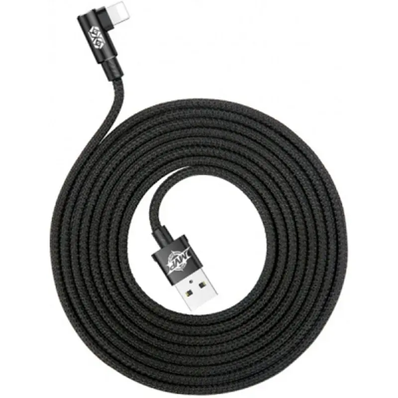 Дата кабель USB 2.0 AM to Lightning 2.0m 1.5A 90° corner black Baseus (CALMVP-A01) - фото 2