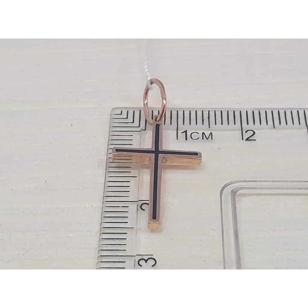 Золотий хрестик Харківська ювелірна фабрика з емаллю. 11589-СЕЧЕР - фото 4