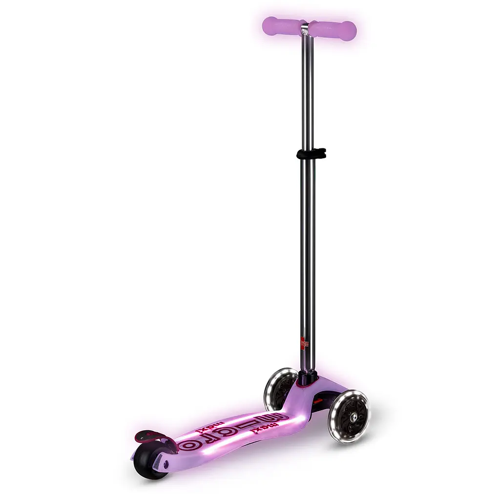 Самокат дитячий Micro Maxi Deluxe Glow LED Plus 3-колісний сяйнисто-пурпуровий (MMD378) - фото 4