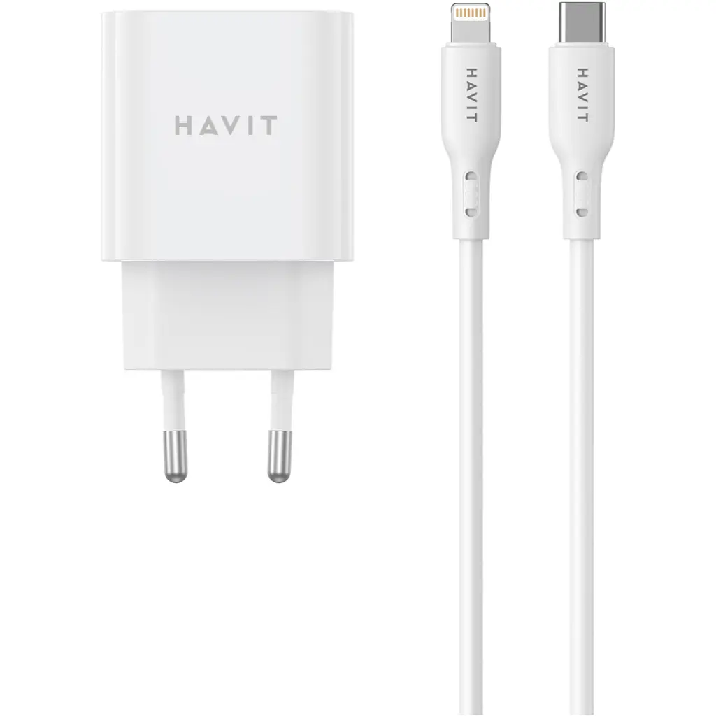Зарядний пристрій HAVIT ST935 20W USB-C з кабелем USB-C - Lightning (HV-ST935-WH) - фото 3