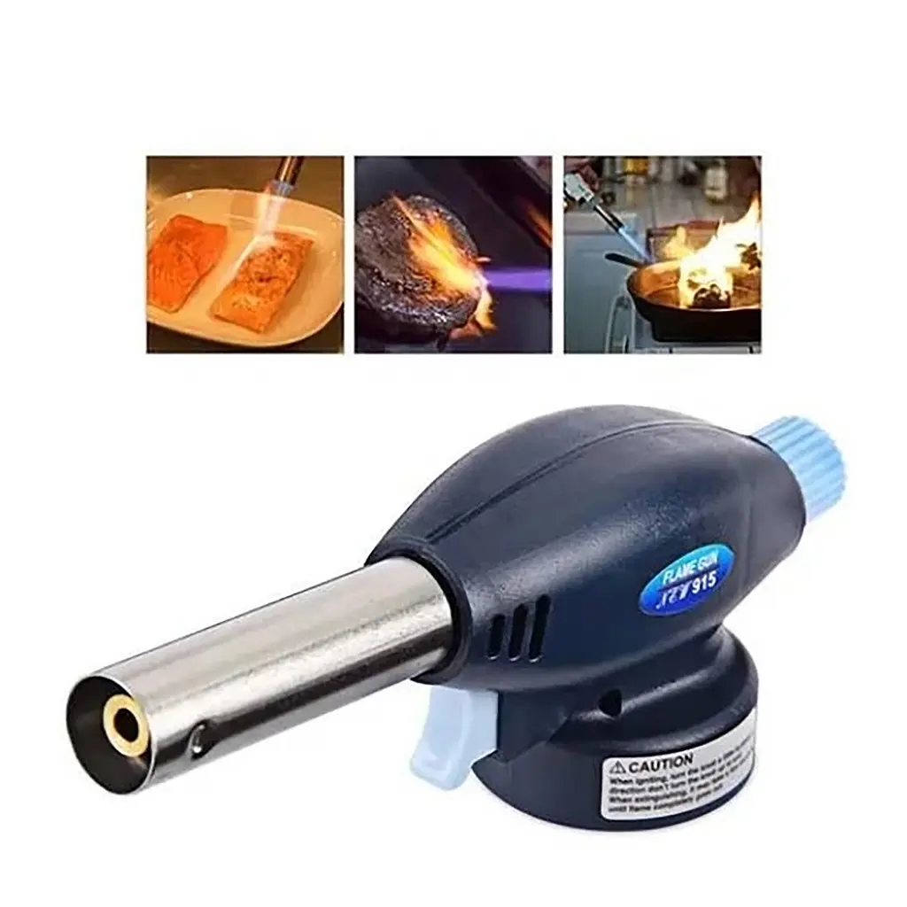 Ручний туристичний газовий пальник Flame Gun 915 з п'єзопідпалом насадка для газового балончика, Yu Xin Чорний 86335 - фото 7