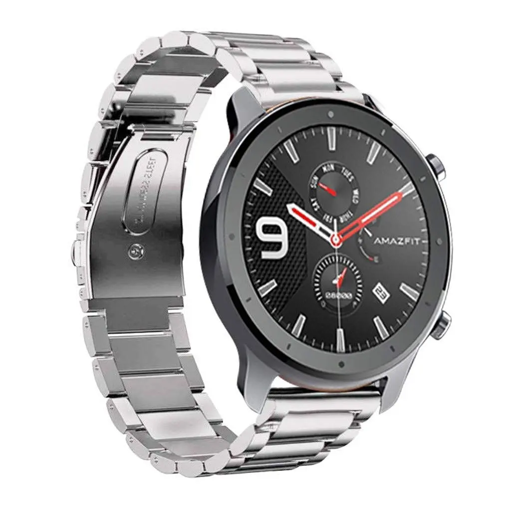 Ремінець сталевий BeWatch 20 мм для Amazfit GTR 42мм/GTS/BIP lite Сріблястий (1110405) - фото 4