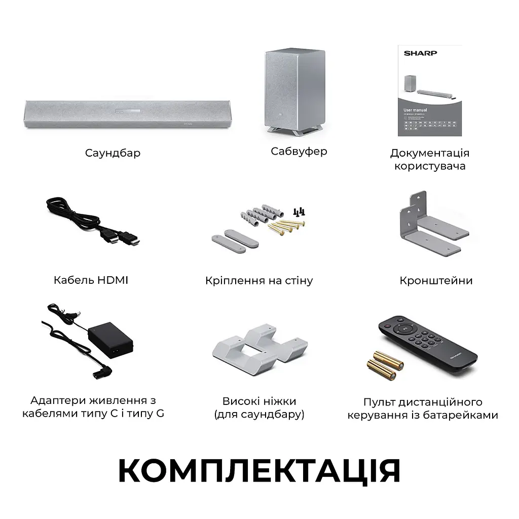 Саундбар Sharp HT-SBW55121(SL) - фото 8