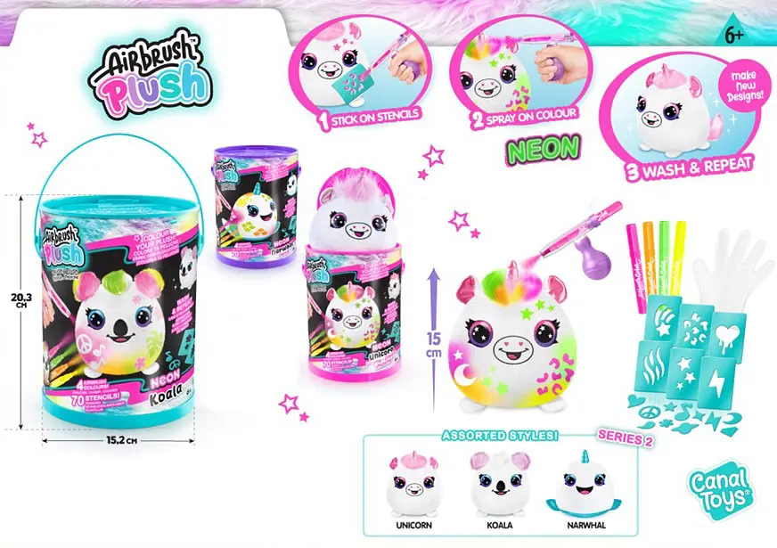 Набір для творчості Canal Toys DIY Airbrush Plush Сквіш Неон сюрприз (AIR022) - фото 13