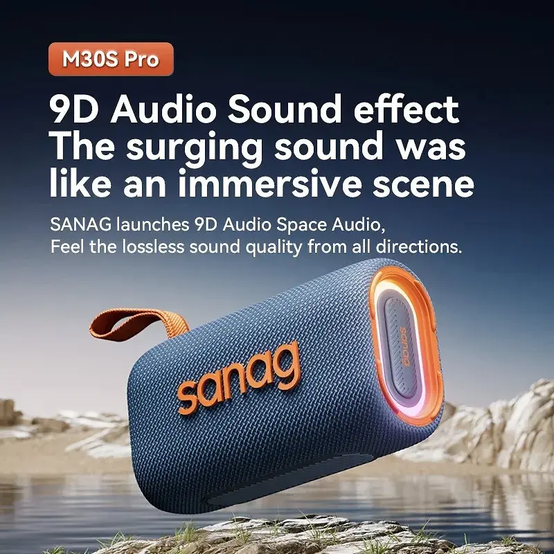 Портативна Bluetooth-колонка Sanag M30S PRO з RGB-підсвіткою синій - фото 3