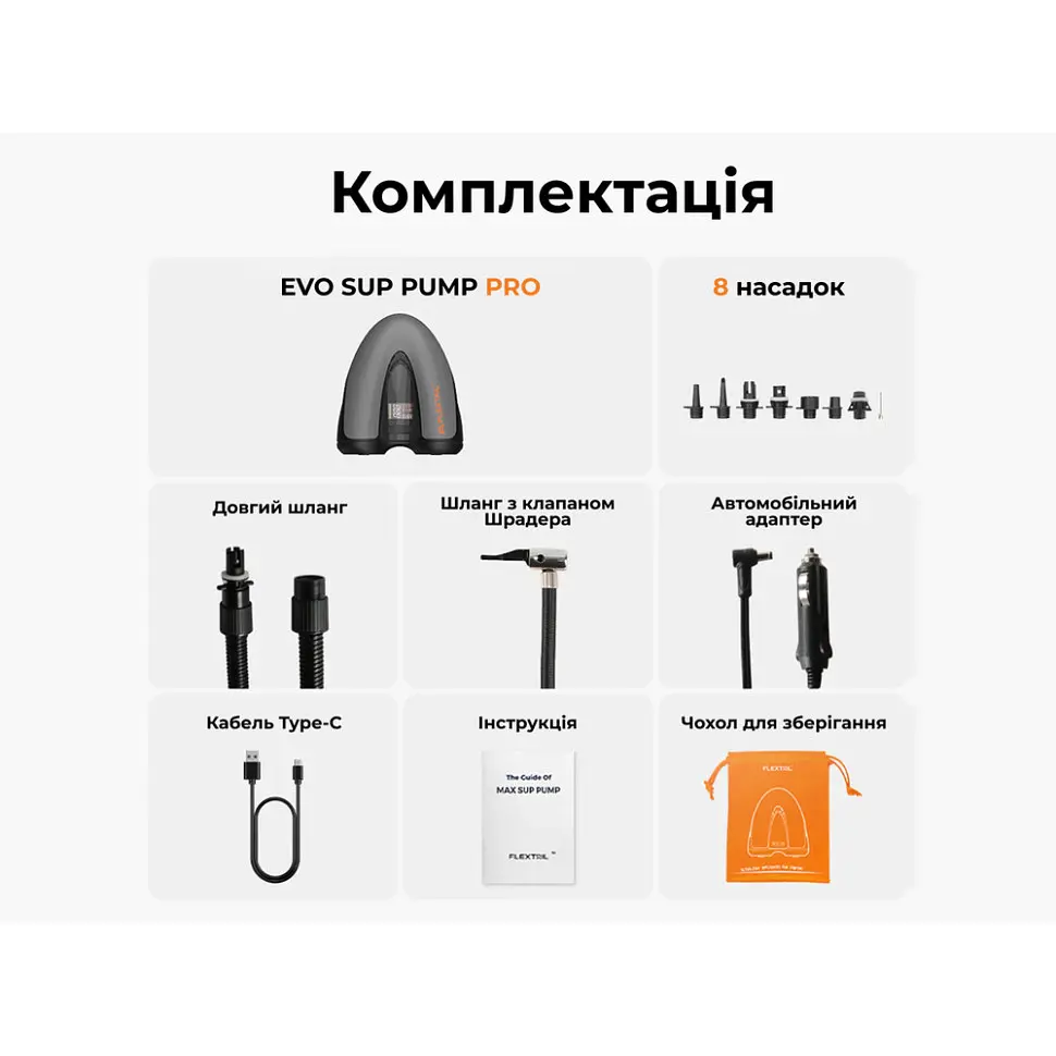 Насос кемпінговий для накачування човнів, сапів, Flextail Evo Sup Pump Pro, чорний - фото 6
