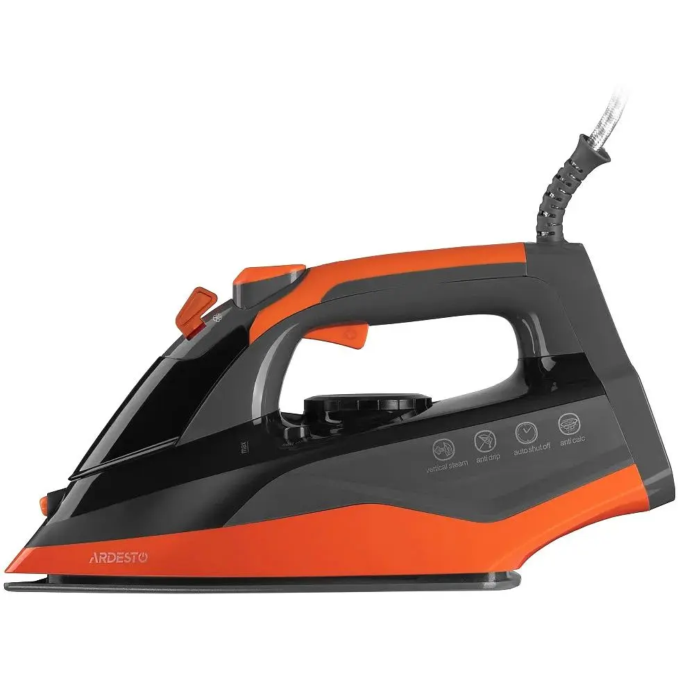 Праска Ardesto IR-C2233-GR, Black/Orange, 2200W, кераміка, паровий удар, резервур 340мл, захист від кальцинації, антикрапля, плавне регулювання потужності пари, автоматичне відключення - фото 4