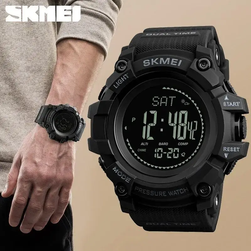Чоловічий годинник з барометром Skmei 1358 processor (Чорний) - фото 8