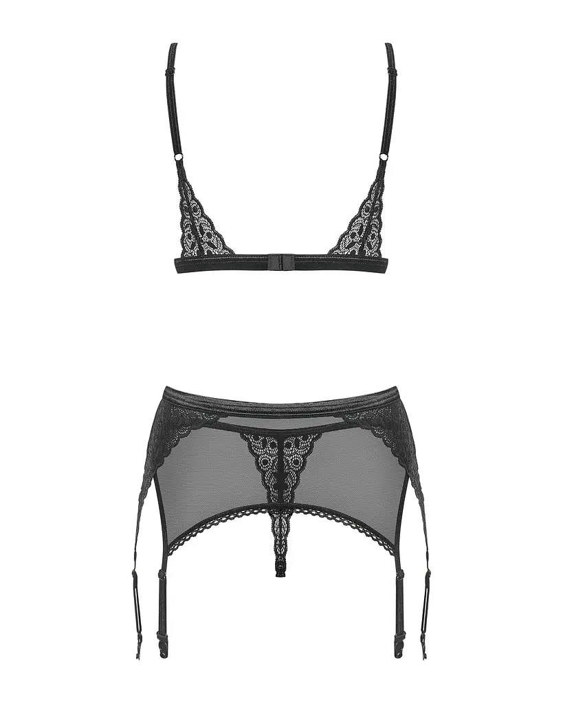 Комплект білизни Obsessive Shibu Set Black S/M - фото 3