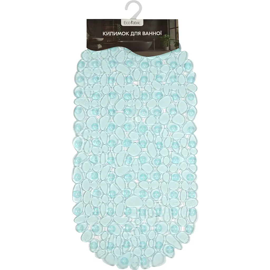 Килимок для ванної Eco Fabric Камінці 66х34 см прозоро-блакитний (6634-003) - фото 3