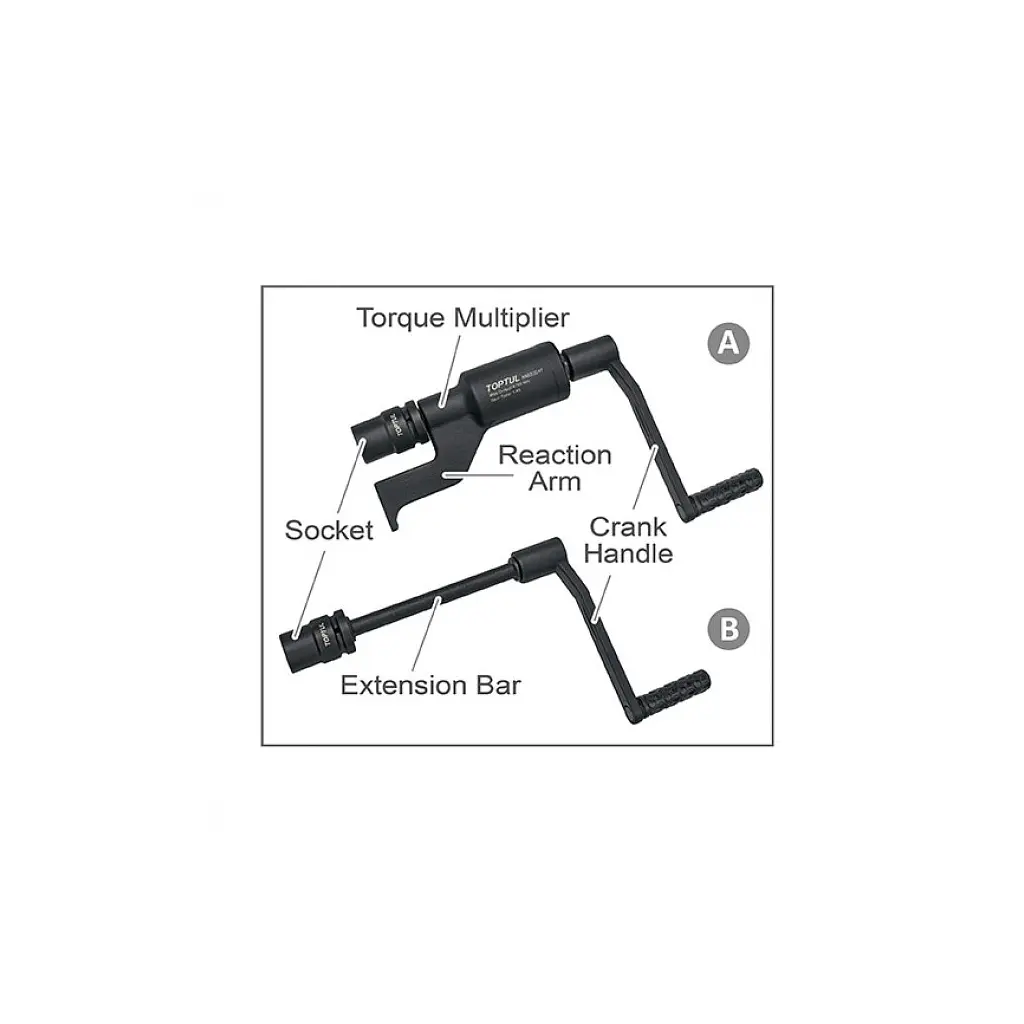 Ключ Toptul колісний редукторний 1", 4700Nm, 1:64, головки 32, 33мм (GAAI0502) - фото 3