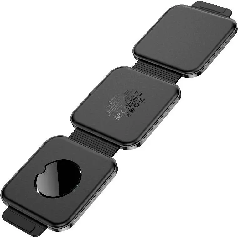 Бездротовий зарядний пристрій Hoco 3 in 1 Folding CQ4 Black (608510) [107173] - фото 3