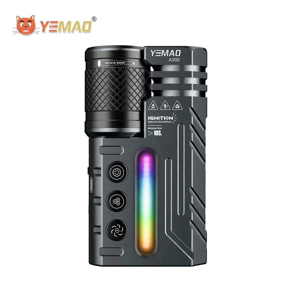 Ліхтар для вибухонебезпечних умов, RGB-підсвітка YEMAO YM-A300-SFT12R+3x3535+RGB Li-Ion, Type-C, 10 шт (52963-YM-A300-SFT12R_1701) - фото 3