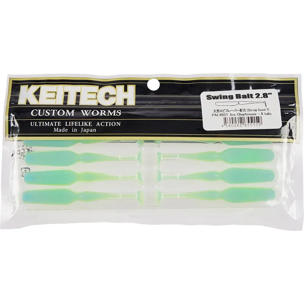 Силікон Keitech Swing Bait 2.8" PAL#03 Ice Chartreuse (8 шт/уп) - фото 2
