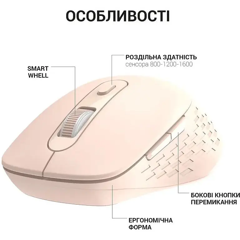 Мышь OfficePro Wireless розовая (M230P) - фото 8