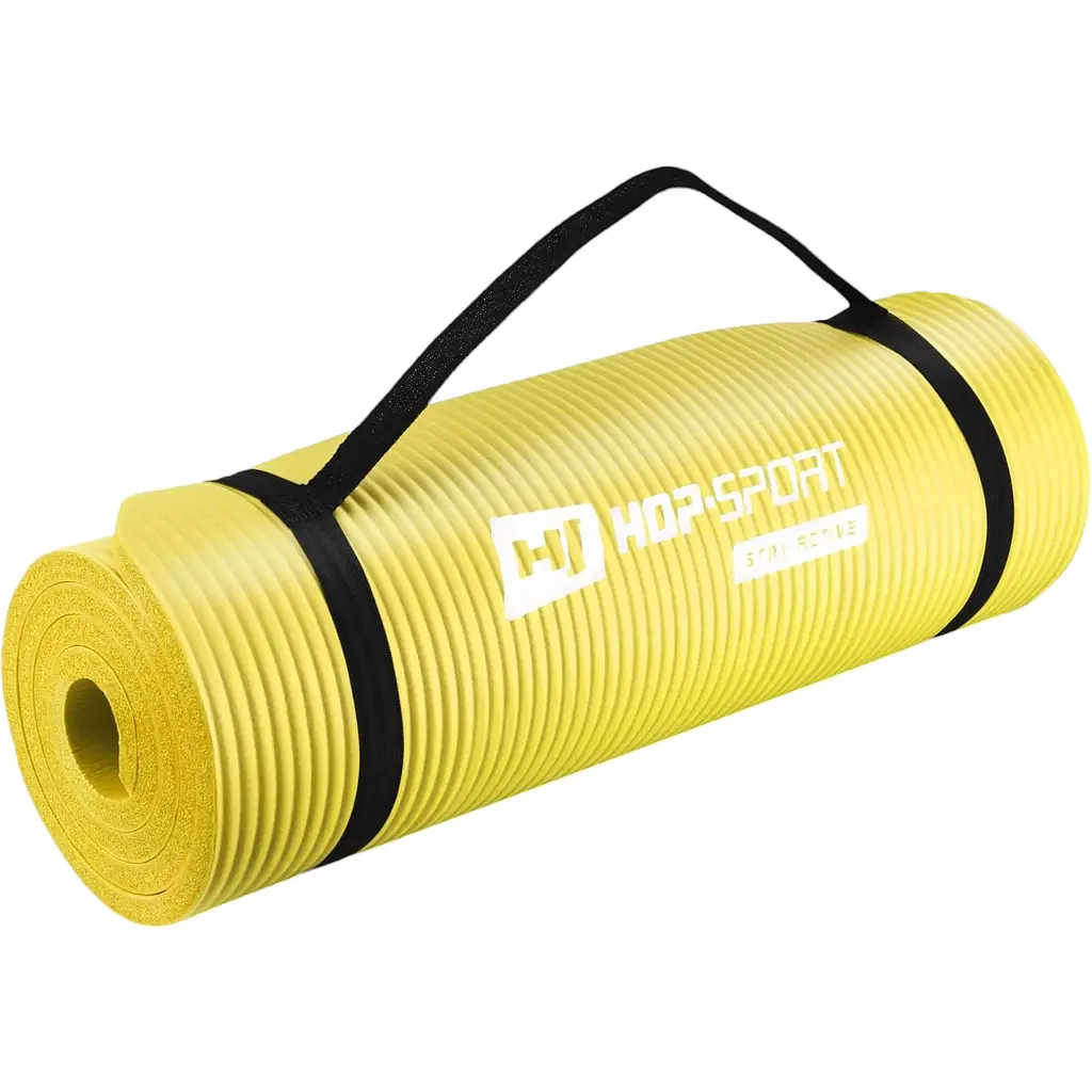 Мат для фітнесу та йоги Hop-Sport HS-N015GM 1.5 см жовтий - фото 5
