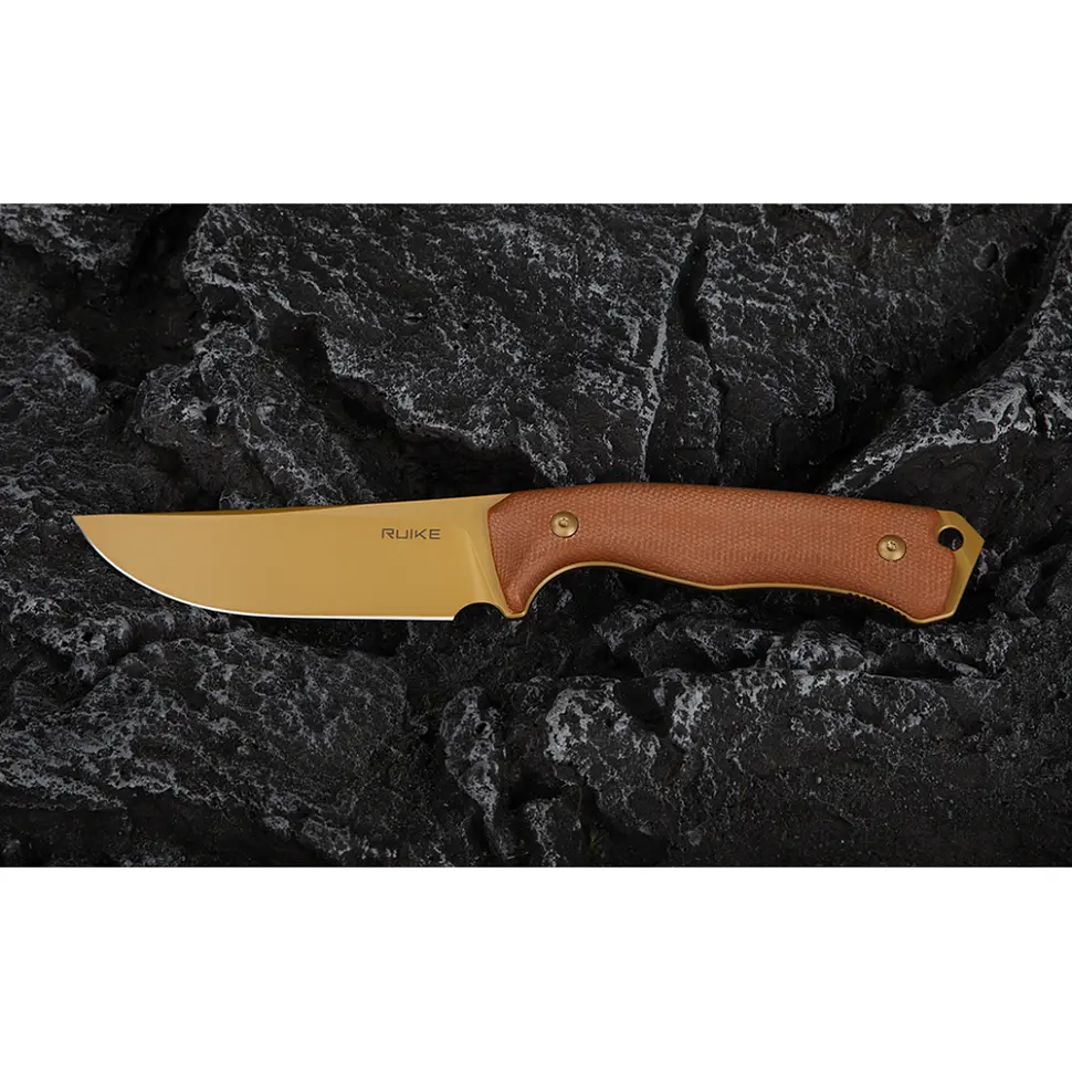 Ніж фіксований мисливський Ruike F186-MN, (11.8 см) D2 / Micarta коричневий - фото 11