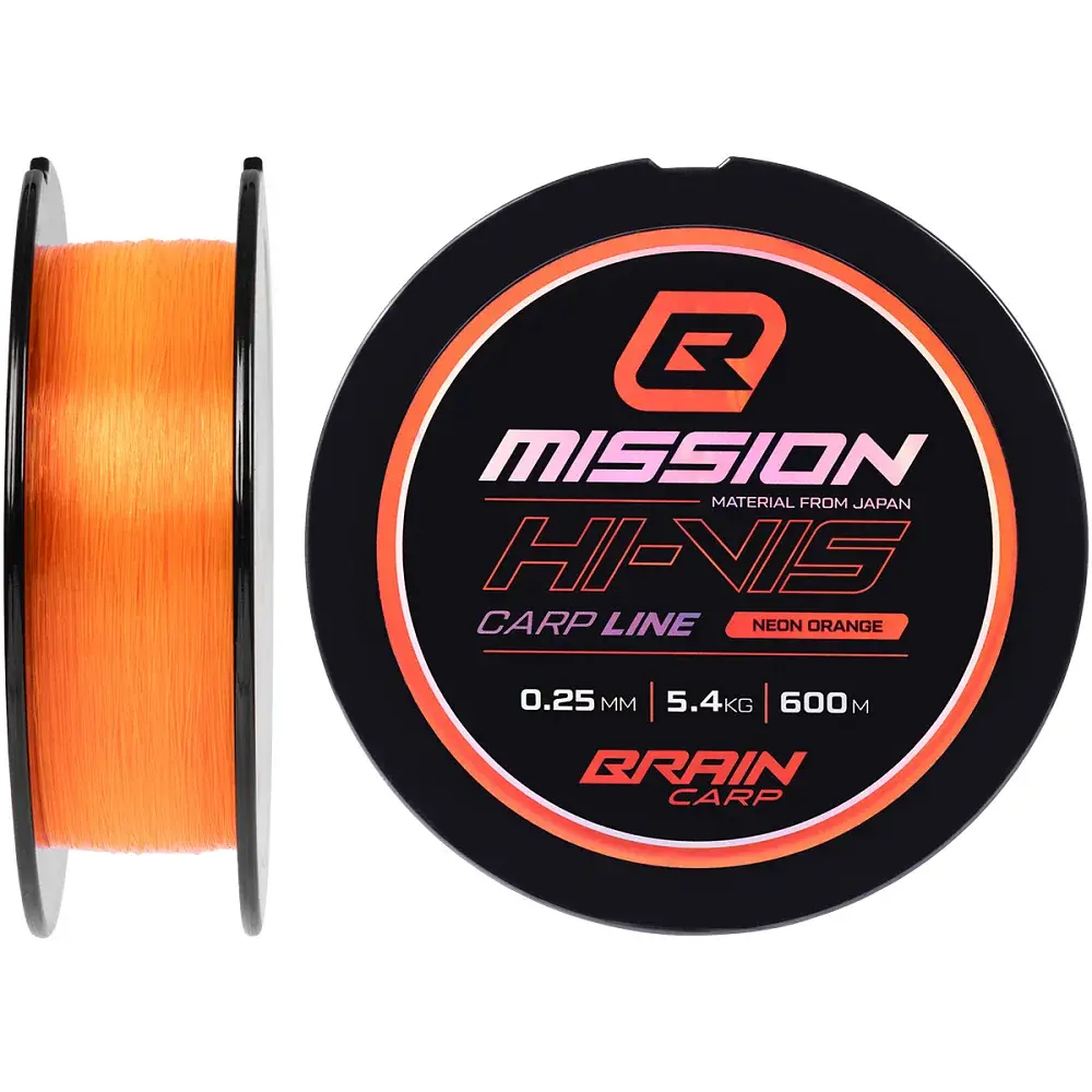 Волосінь Brain Mission Carp Line (Neon Orange) 600m 0.25mm 5.4kg