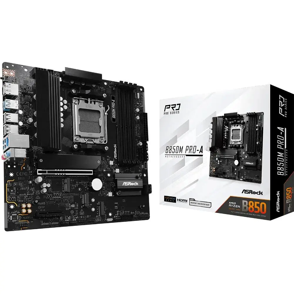 Материнская плата ASRock B850M Pro-A (AM5/B850, 4xDDR5, PCIex16, HDMI/DP, 4xSATAIII, 3xM.2, 2.5GLan, mATX) - фото 5