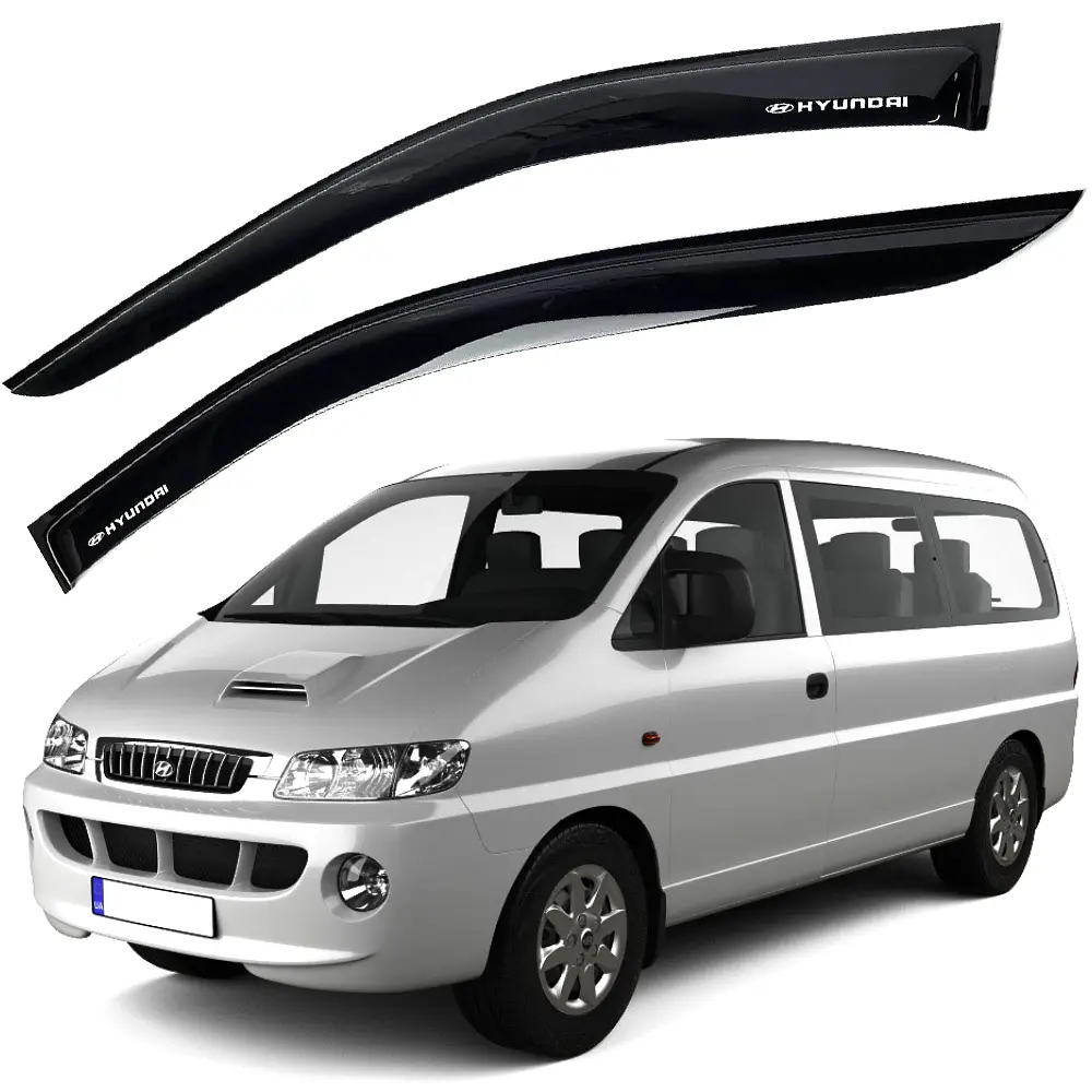 Дефлектори вікон вітровики Hyundai H1 1997- 2007 Накладні Voron Glass