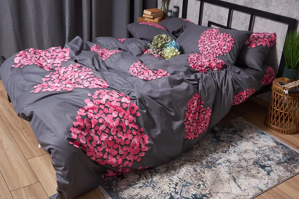 Комплект постільної білизни Moon&Star Satin Elit Rose Quartz сімейний 2х160х220 см наволочки 2х50х70 см - фото 5