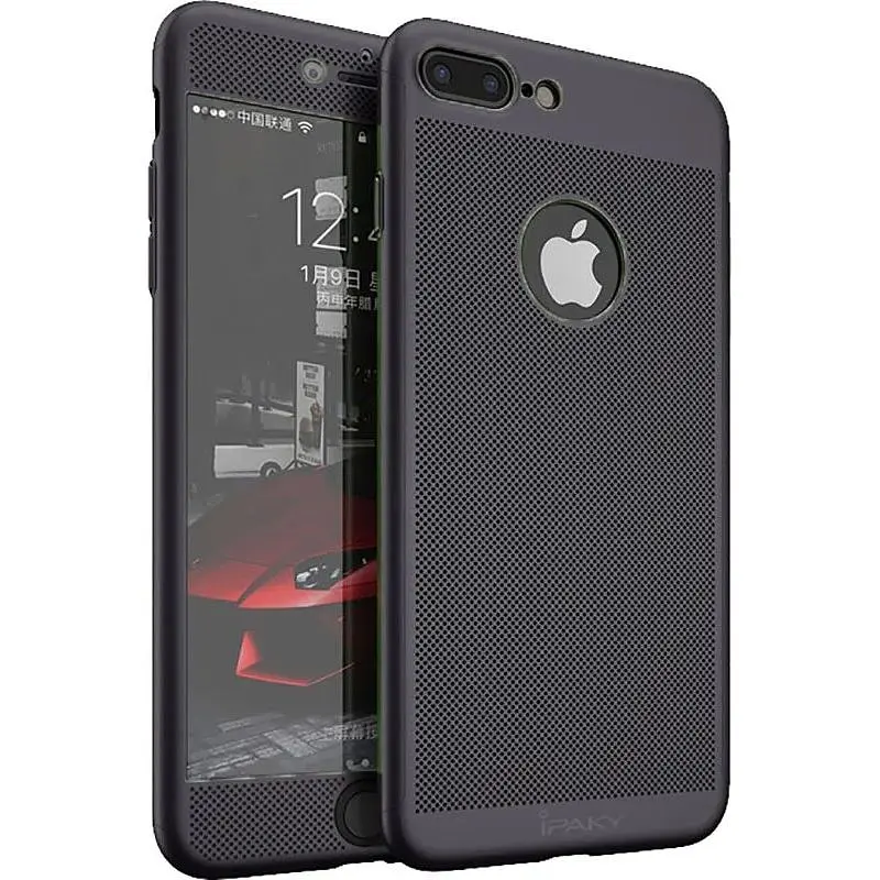 Чохол-накладка iPaky 360 Mesh PC Heat Dissipation cover case 3 in 1 iPhone 7 Plus Black - фото 7