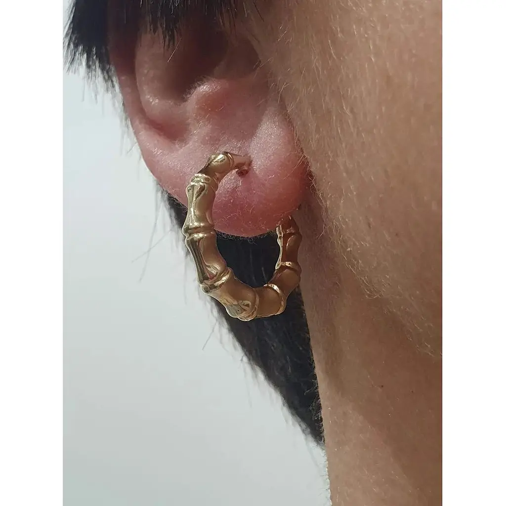 Золоті сережки-кільця Favoritum Бамбук. 2481 - фото 4