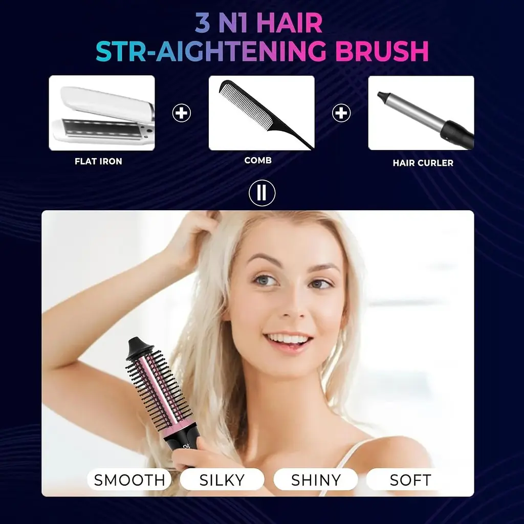 Щітка для випрямлення та завивки UKLISS Thermal Brush Cordless 3 в 1 22 мм - фото 3