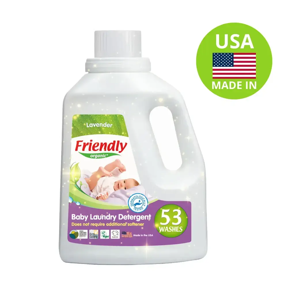 Органічний рідкий пральний порошок-концентрат Friendly Organic лаванда 1,57 літрів (53 прання)