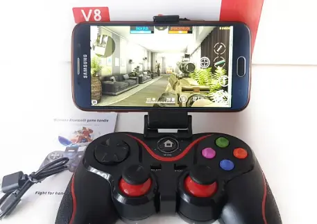 Бездротовий Bluetooth джойстик геймпад для мобільного телефону смартфона V8 PC Android iOS чорний - фото 14