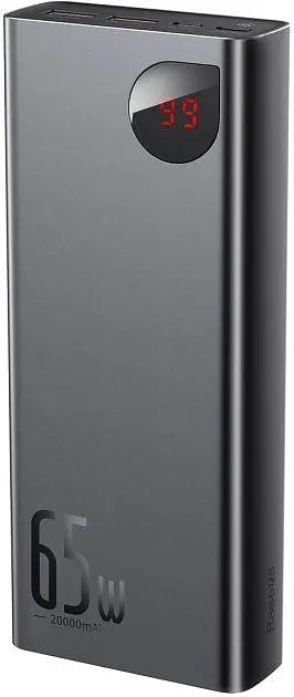 Зовнішній акумулятор Baseus Adaman Metal Digital Display 20000mAh 65W Black (PPIMDA-D01) [68284] - фото 3