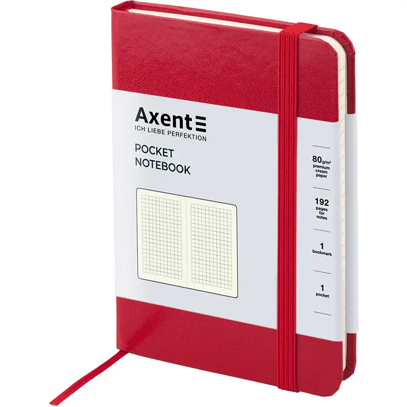 Книга записна Axent Partner A6- в клітинку 96 аркушів червона (8301-03-A) - фото 2